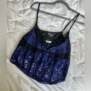 Free People purple sequin crop top.